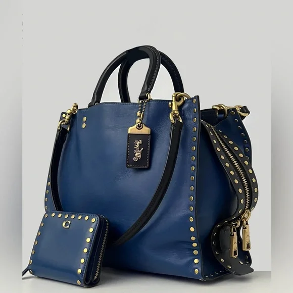 Coach Rogue 30 In Rivets & Wallet Set. Jennifer Lopez Collectors Special Edition - Picture 9 of 14